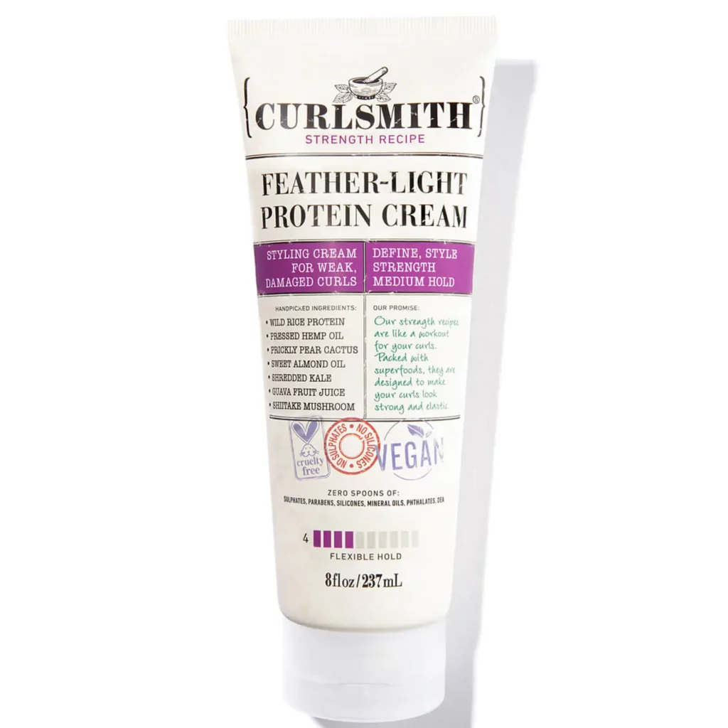 Curlsmith Feather-Light Protein Cream is perfect for low porosity hair