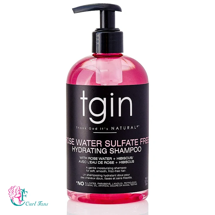 tgin Rose Water Sulfate Free Hydrating Shampoo is perfect for coily hair
