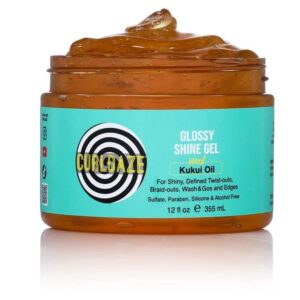 CURLDAZE Glossy Shine Gel with Kukui Oil for curly hair styling in Sydney, Australia